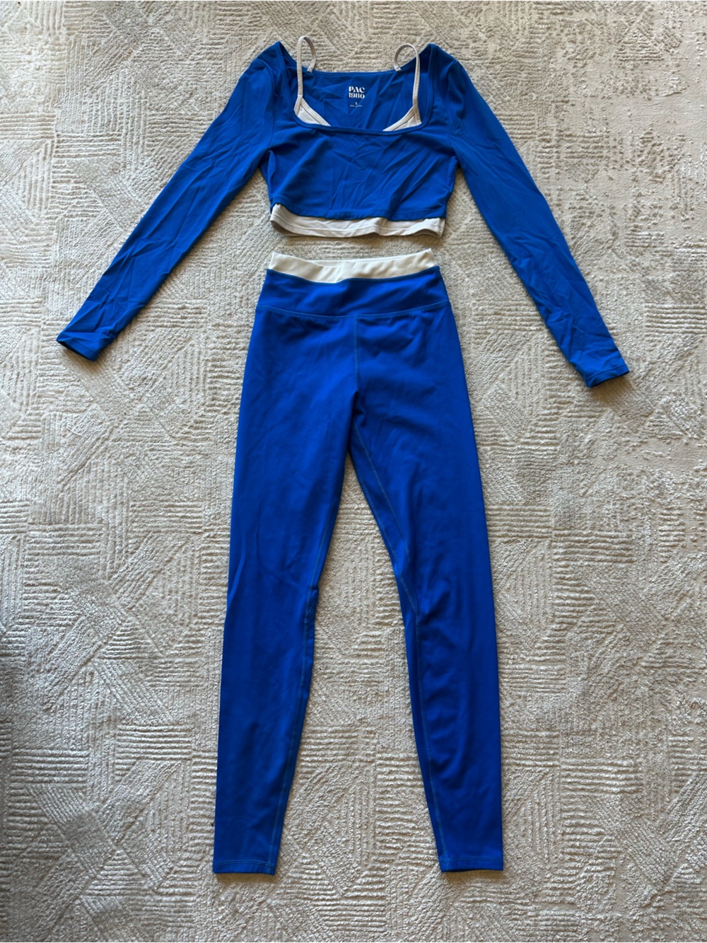 PacSun Royal Blue Long Sleeve Crop Top & High-Waisted Leggings Set